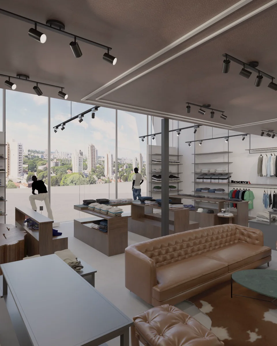 Salão principal com vista panorâmica