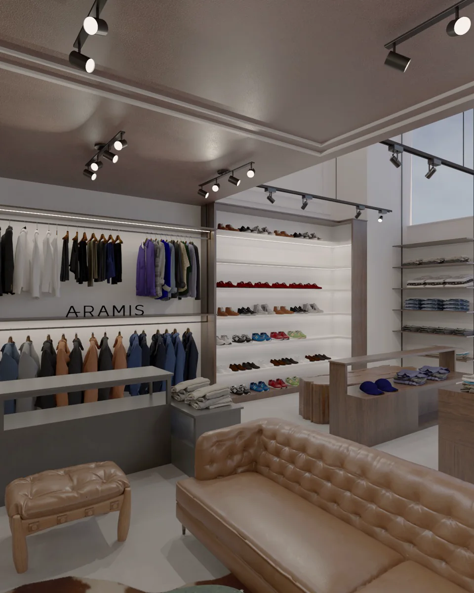 Loja de moda masculina de alto padrão
